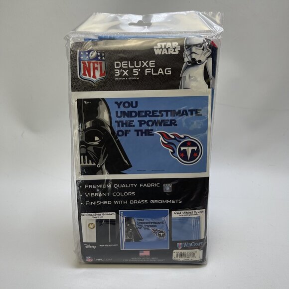 NFL Tennessee Titans x Star Wars Darth Vader Flag Banner 3x5 Blue USA Made NEW - Picture 2 of 5